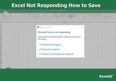 excel sheet not responding how to save work