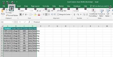 excel shortcut to auto size columns
