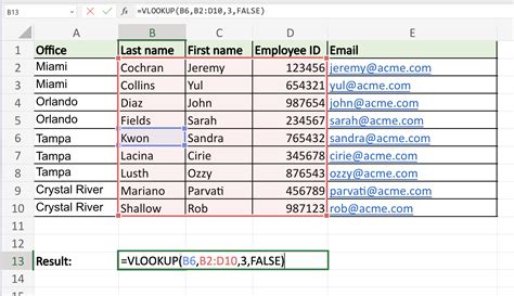excel spreadsheet vlookup example
