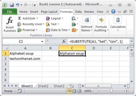 excel substitute example