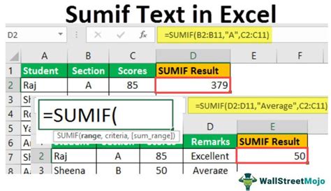 excel sumif text value