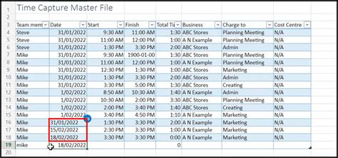 excel table date format not working