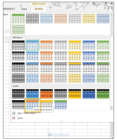 excel table design best practices