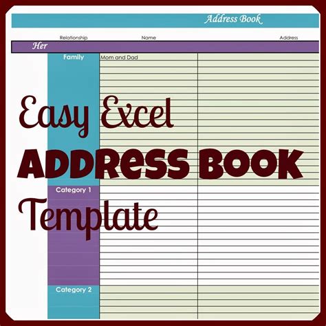 excel template for names and addresses