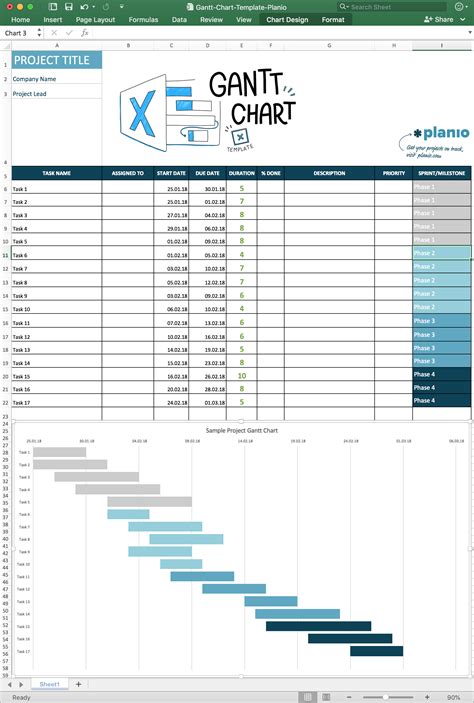 excel template gantt chart