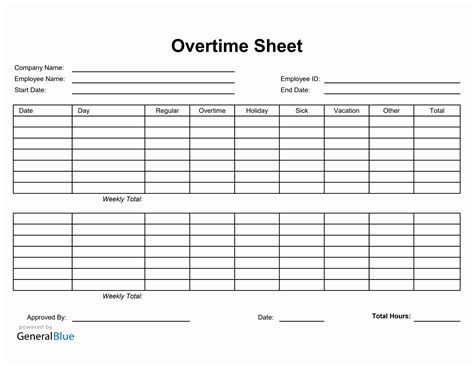 excel template overtime hours