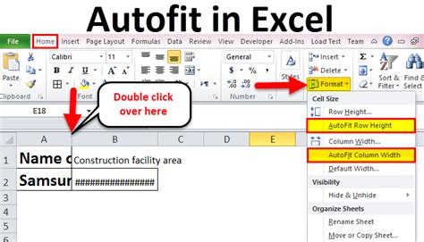 excel text autofit cell