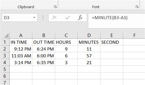 excel time calculation minutes