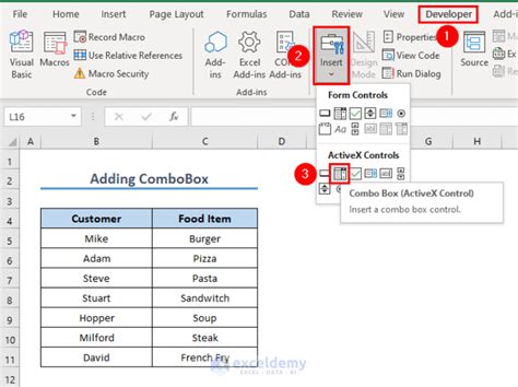 excel vba add items to activex combobox