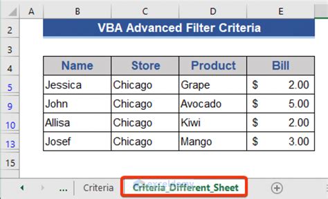 excel vba advanced filter criteria range examples
