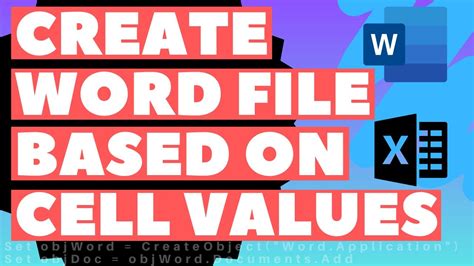 excel vba create word document from template
