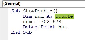 excel vba double data type range