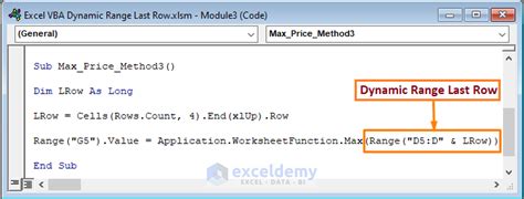 excel vba dynamic range in formula