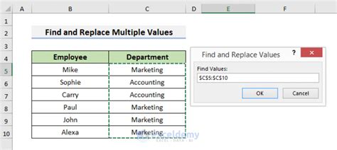excel vba find and replace multiple values in range
