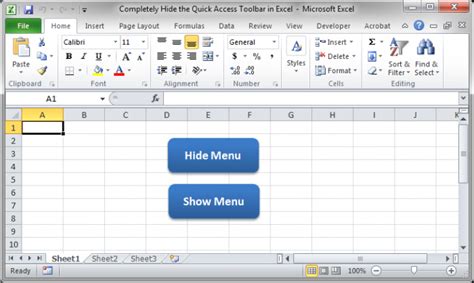 excel vba hide quick access toolbar
