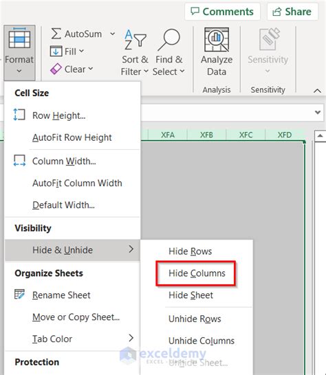 excel vba hide unused rows and columns