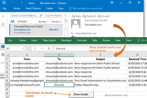 excel vba search email in outlook