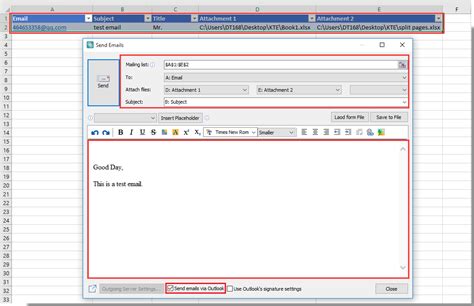 excel vba send email with outlook based on cell value