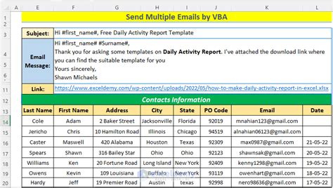 excel vba send email without outlook