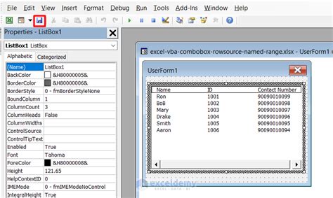 excel vba userform combobox rowsource range