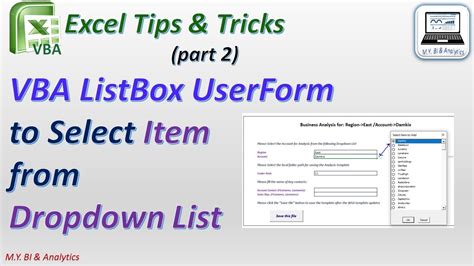 excel vba userform drop down list from range