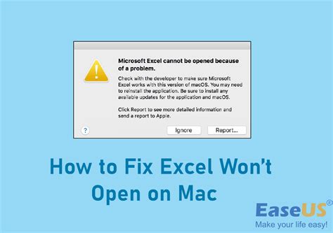 excel won't open on macbook air