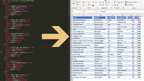 excel xml format file extension