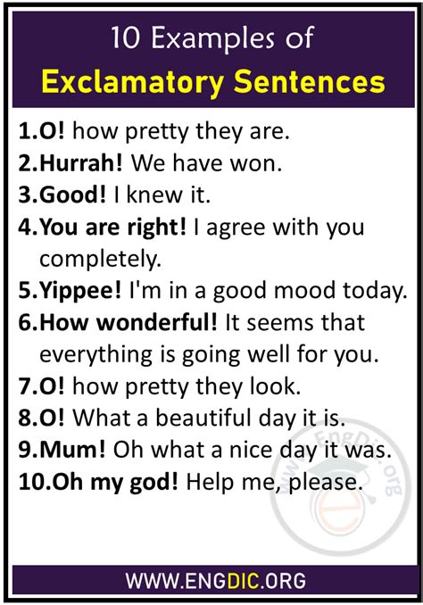 exclamatory sentence 10 examples with answers