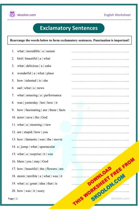exclamatory sentences exercises with answers