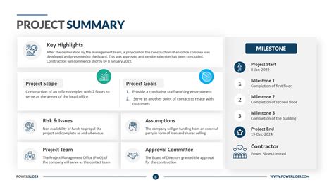 executive project overview slide