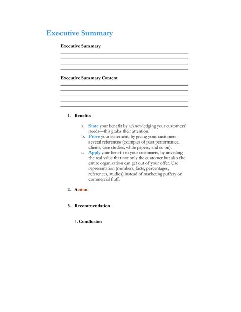 executive summary conclusion example