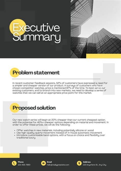 executive summary document template
