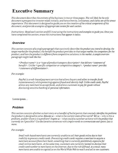 executive summary examples pdf