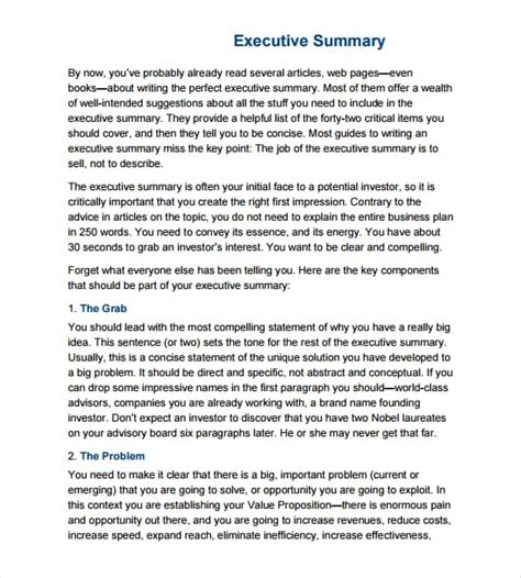 executive summary in simple words