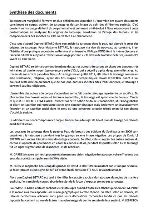 exemple d introduction de synthèse de documents bts