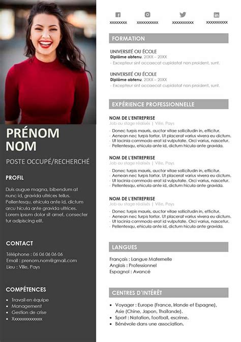 exemple de cv pour inscription universitaire