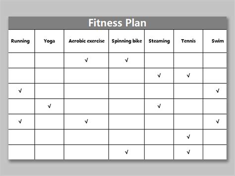 exercise plan excel template