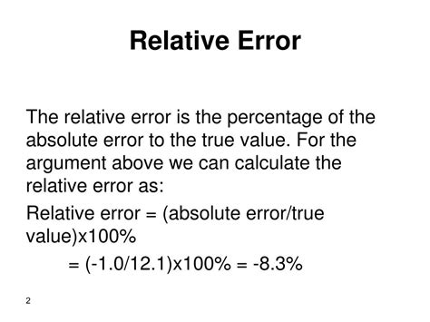 explain absolute error relative error and percentage error