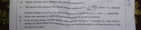 explain absolute error relative error and percentage error class 11
