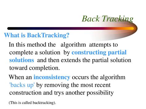 explain backtracking method