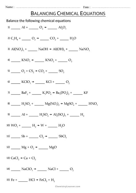 explain balancing chemical equations class 10