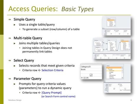 explain different types of queries in ms access