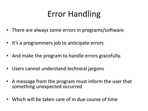 explain error handling