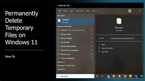explain how to permanently delete temporary files in windows