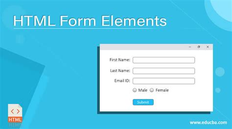 explain html form elements with example