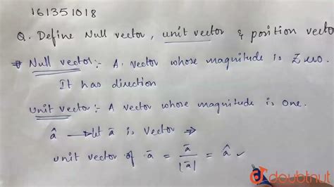 explain null vector