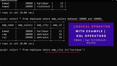 explain sql operators in dbms