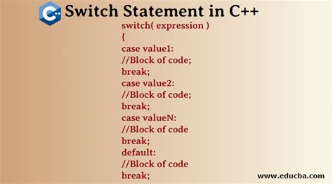explain switch case statement in c++