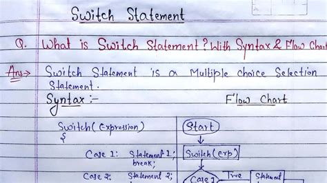 explain switch case statement with suitable example program