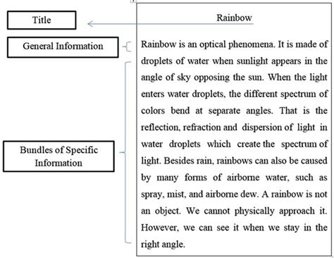explain the general structure of the report text